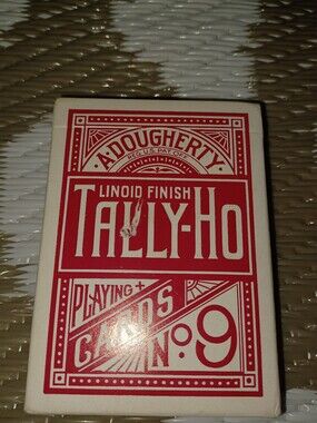Tally Ho No.9 Playing Cards - Red on Cream Box